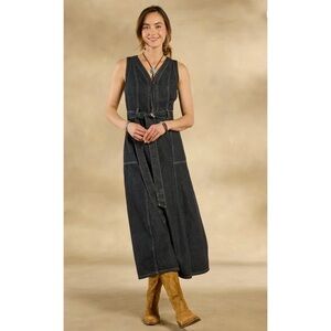 Sundance Poppy Dark Denim Sleeveless Midi Dress 14